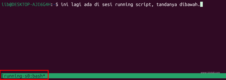 tmux running-s0 session