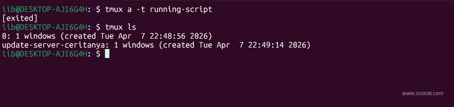 running tmux specific session