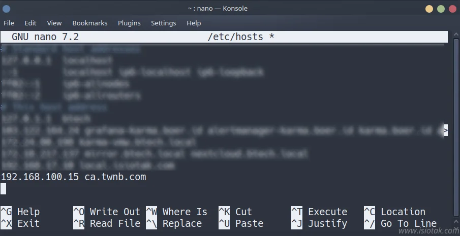 insert dns rewrite to host file