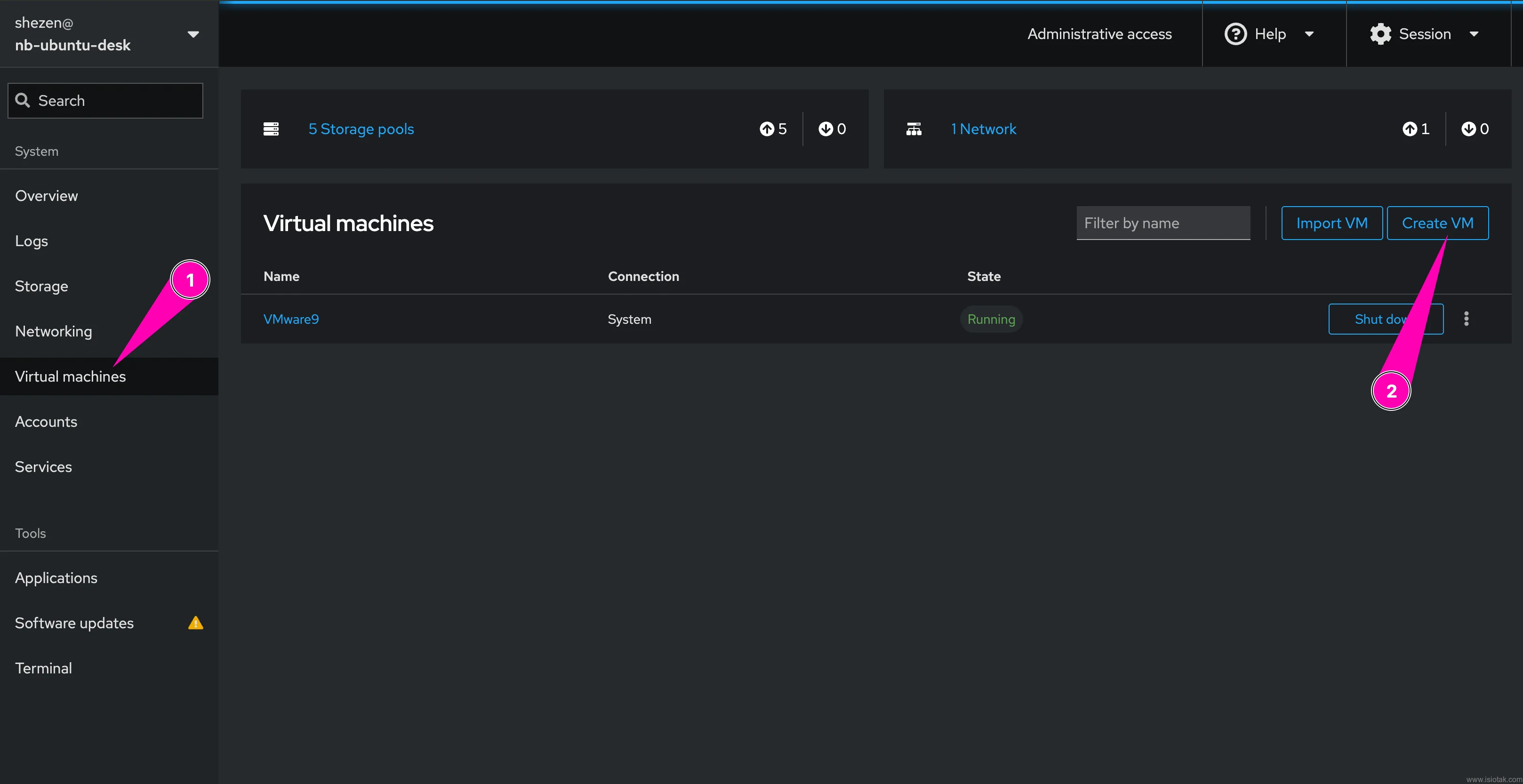 Creating VM with cockpit