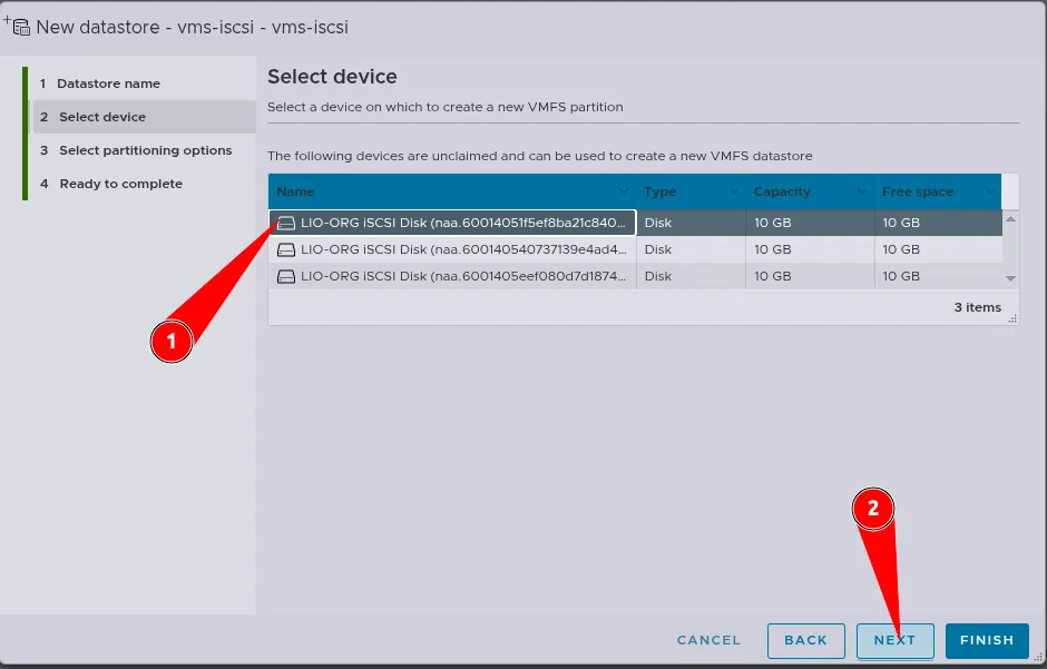 pilih device yang sebelumnya dibuat