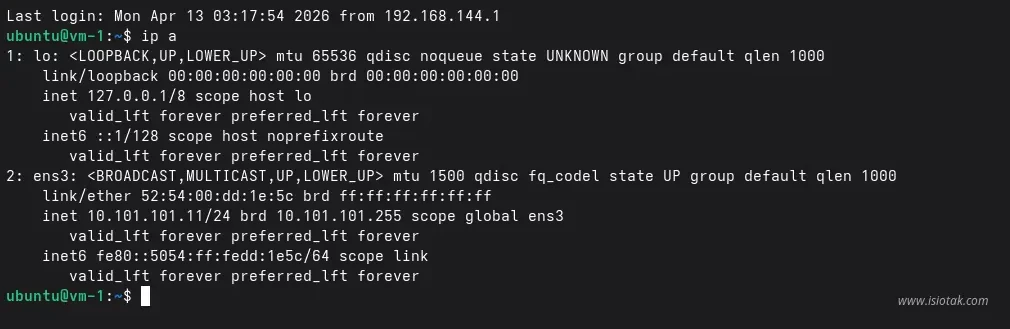 ssh testing from host-1 to vm-1