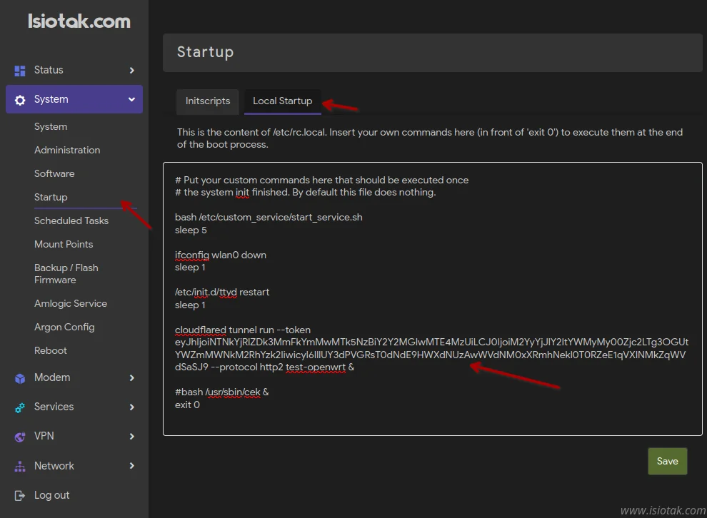 Local startup cloudflared